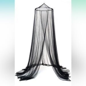 Black Round Hoop Bed Canopy Netting Mosquito Net Fit Crib, and all sizes bed.